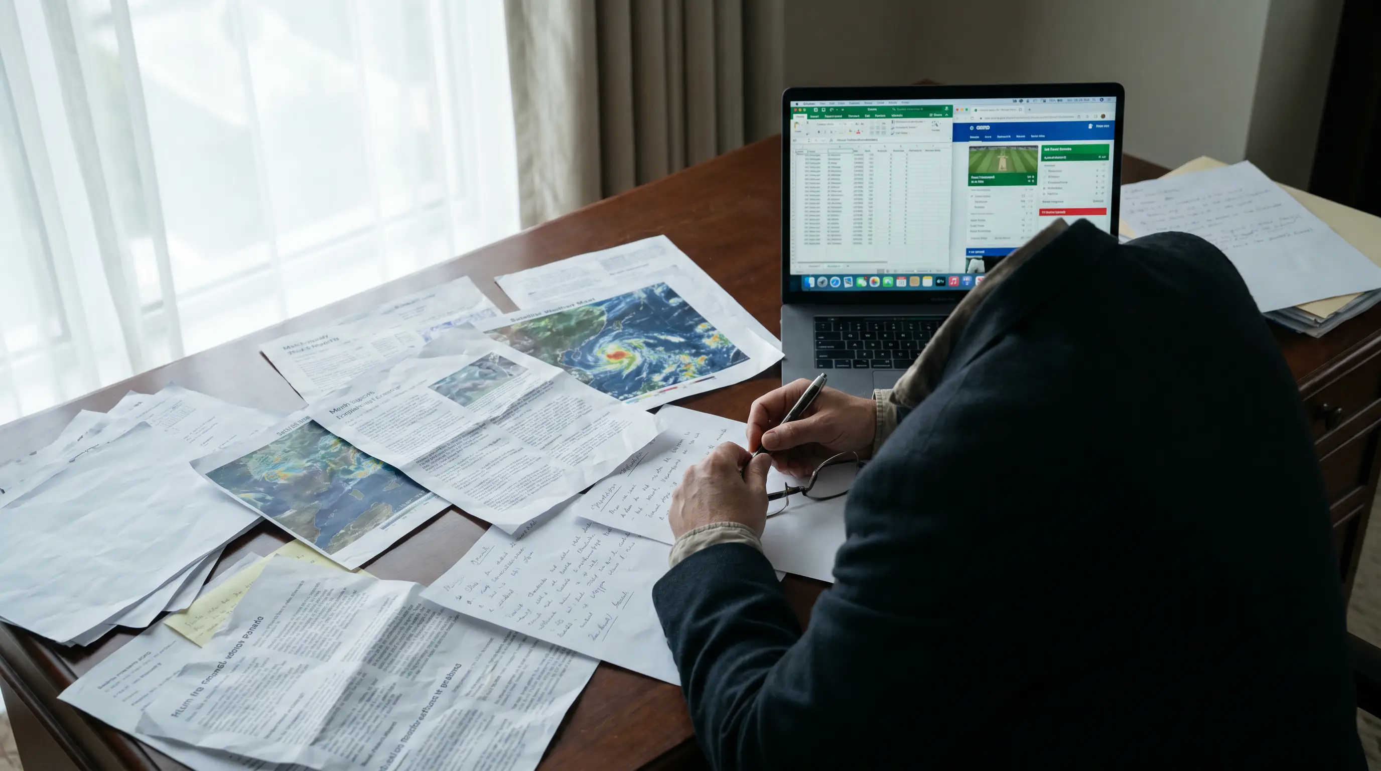 Cricket betting analyst reviewing match conditions and team form to select accumulator legs