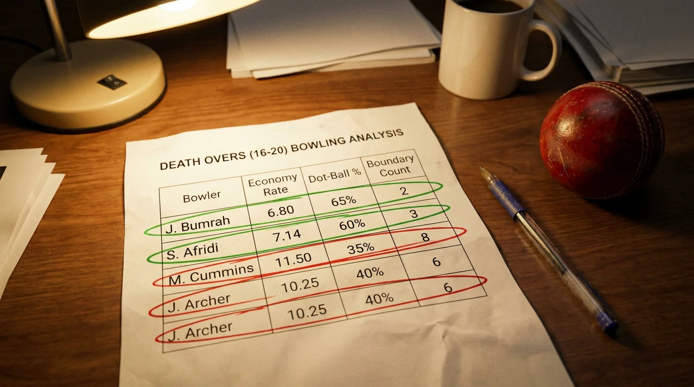 Bowling economy rate comparison chart showing death-overs specialists versus part-time options