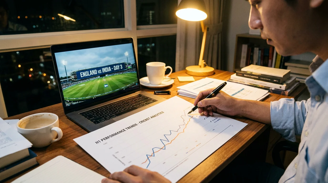 Performance review dashboard tracking cricket prediction model accuracy over 200 bets