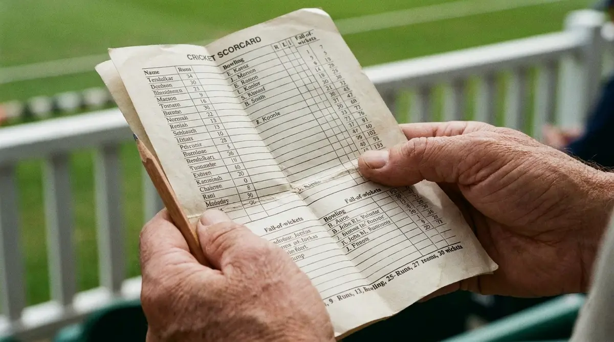 Detailed cricket scorecard showing batting and bowling statistics from a professional match