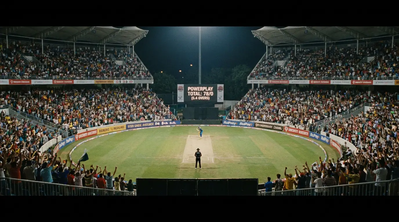 Cricket ground with short boundaries and flat pitch conditions ideal for high powerplay scoring