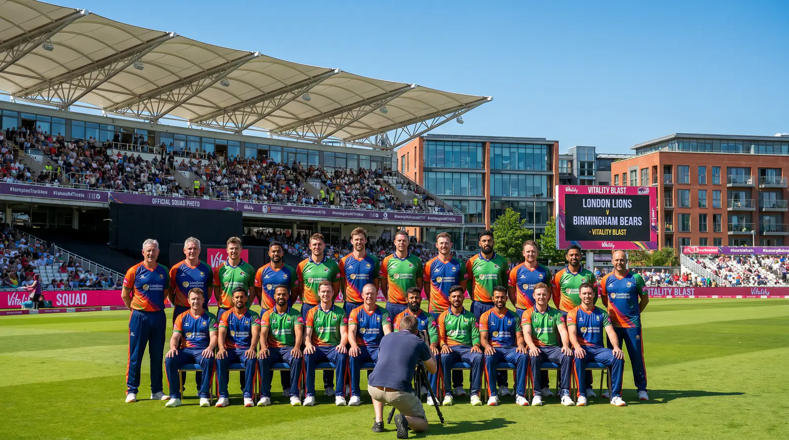 The Hundred team squad photo after franchise ownership change with new players in fresh kit