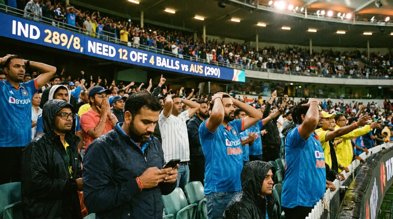 Live match-winner odds swinging on a betting screen during the death overs of a T20 chase